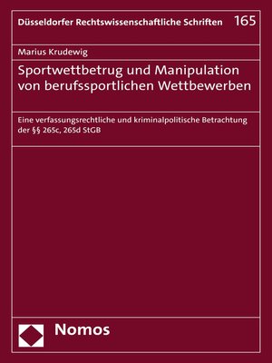 cover image of Sportwettbetrug und Manipulation von berufssportlichen Wettbewerben
